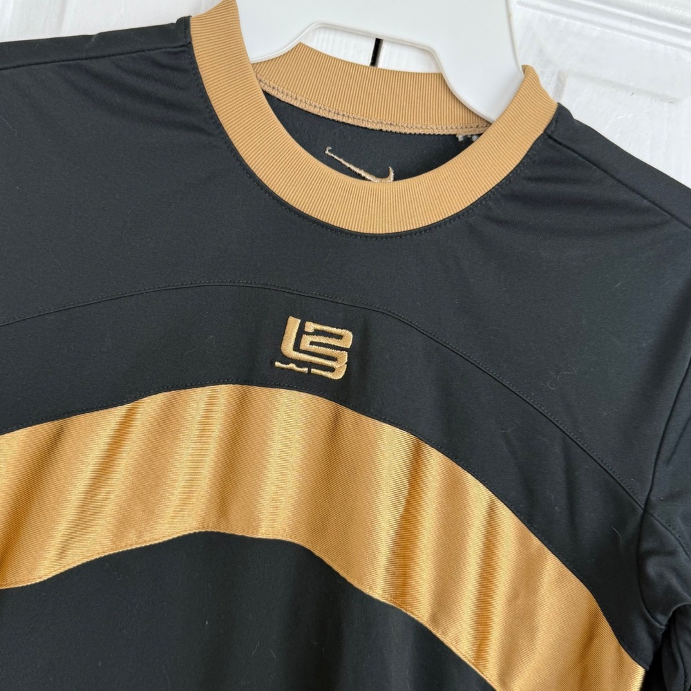 Vintage Nike LeBron James Youth Small 8 Black Gold Long Sleeve Shirt NikeFIT Y2K - Picture 2 of 5